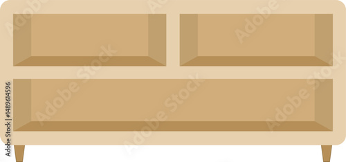 Wooden furniture vector flat illustration