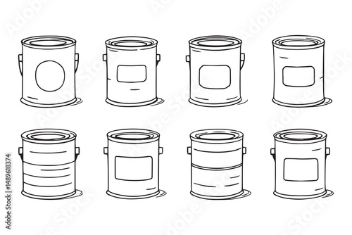 Paint tin can line art