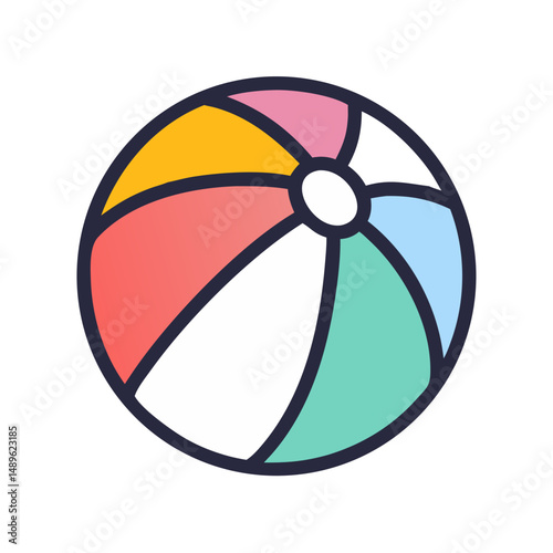 Beach Ball Symbol Representing Summer Fun and Recreational Activities