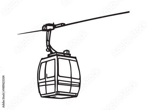 Cable Car vector line art