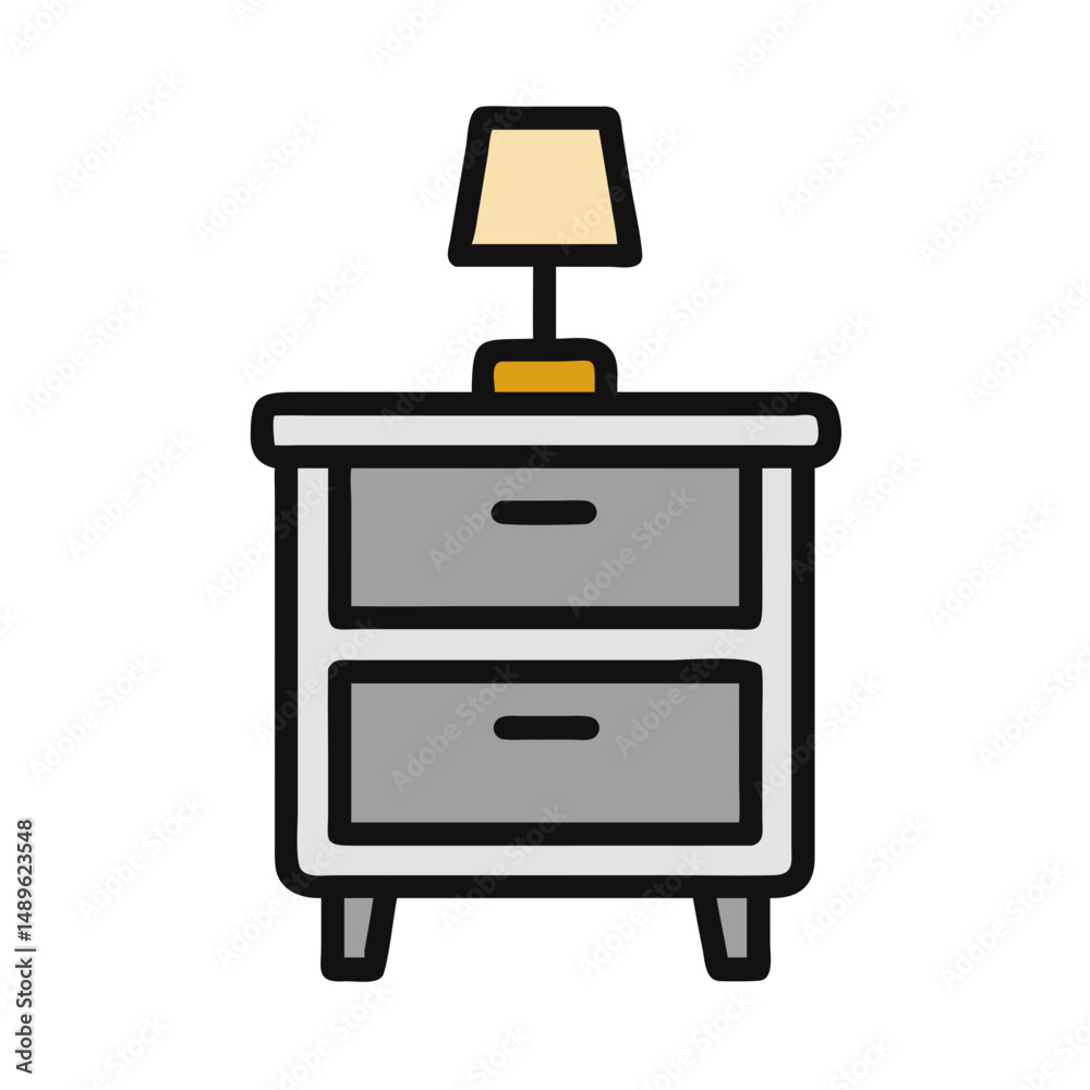 Bedside Table Icon Representing Bedroom Furniture and Nighttime Essentials Bedside Table Icon Representing Bedroom Furniture and Nighttime Essentials