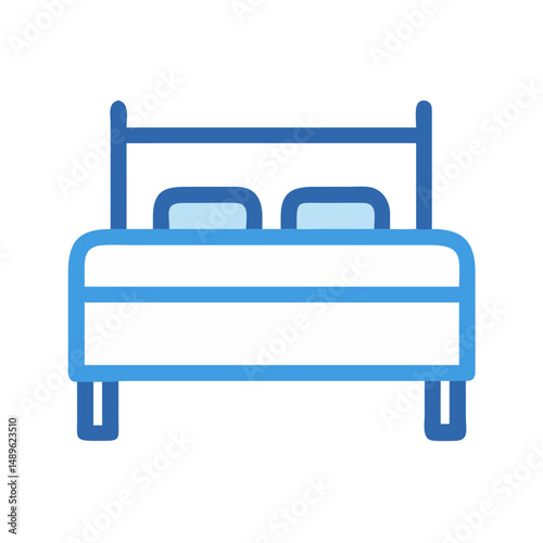 Bed Frame Icon Representing Bedroom Furniture and Sleep Support Structure