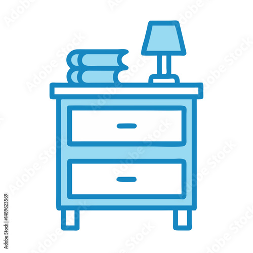 Bedside Table Icon Representing Bedroom Furniture and Nighttime Essentials