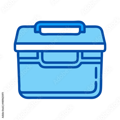 Cooler Box Icon Representing Portable Cold Storage for Food and Beverages
