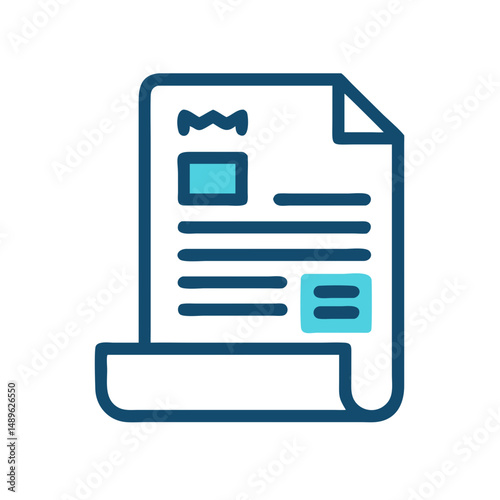 Document Icon Representing Shipping Invoice and Delivery Billing Details
