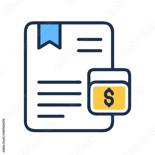 Document Icon Representing Shipping Invoice and Delivery Billing Details