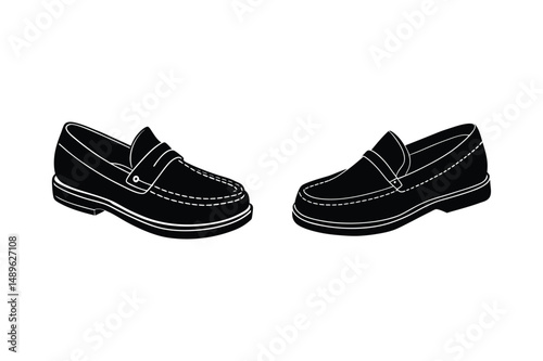 loafers sketch icon vector silhouette illustration