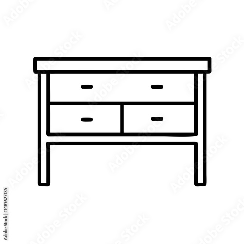 Double Drawer Console Icon Representing Home Storage and Interior Furniture