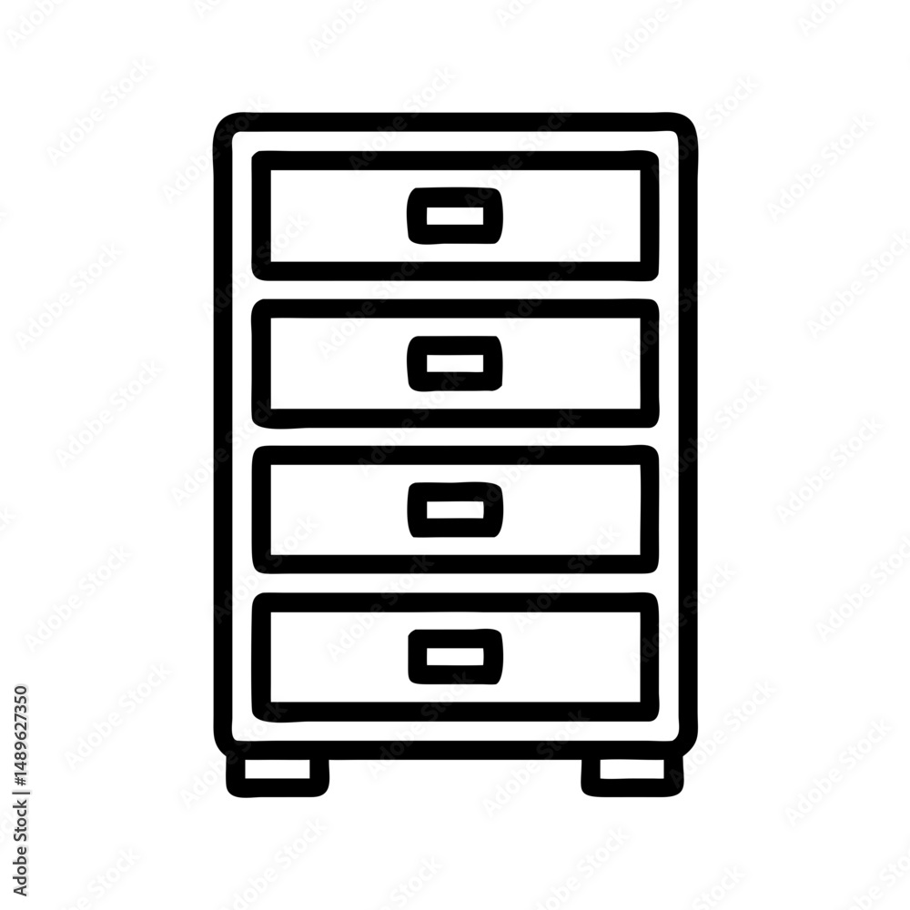 Drawer Cabinet Icon Representing Storage Unit and Office Organization Drawer Cabinet Icon Representing Storage Unit and Office Organization