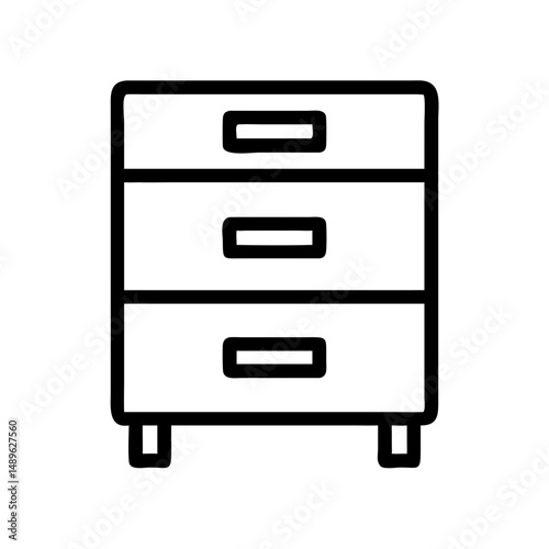 Drawer Cabinet Icon Representing Storage Unit and Office Organization