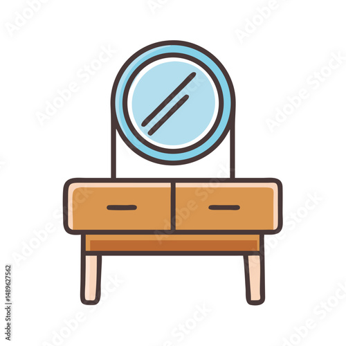 Mirror Icon Representing Bedroom Vanity and Personal Grooming