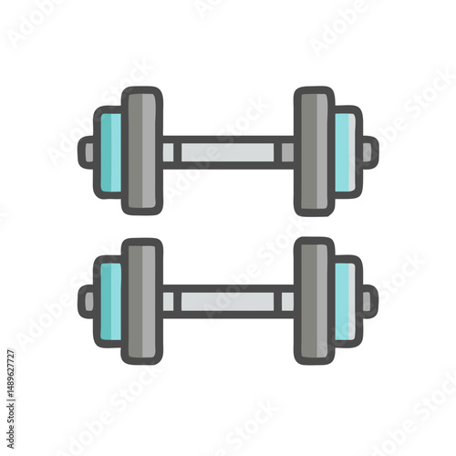 Dumbbell Set Icon Representing Fitness Equipment and Strength Training