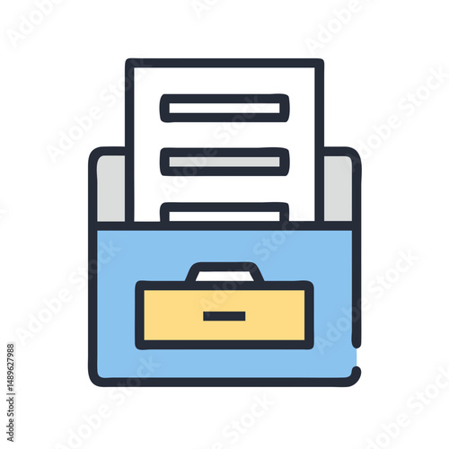 Filing Cabinet Icon Representing Document Organization and Office Storage