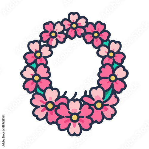 Floral Lei Icon Representing Hawaiian Welcome and Island Hospitality