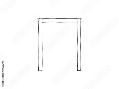 Chin-Up Bar vector line art