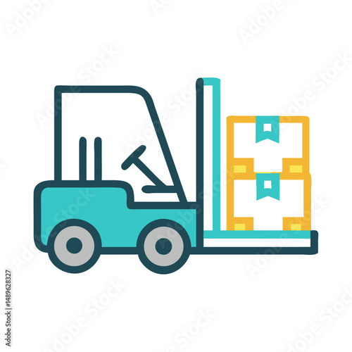 Forklift Icon Representing Warehouse Handling and Material Transport