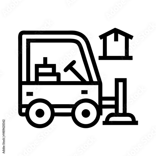 Forklift Icon Representing Warehouse Handling and Material Transport