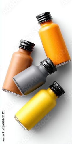 Vibrant Colored Paint Bottles for Art and Craft Projects photo
