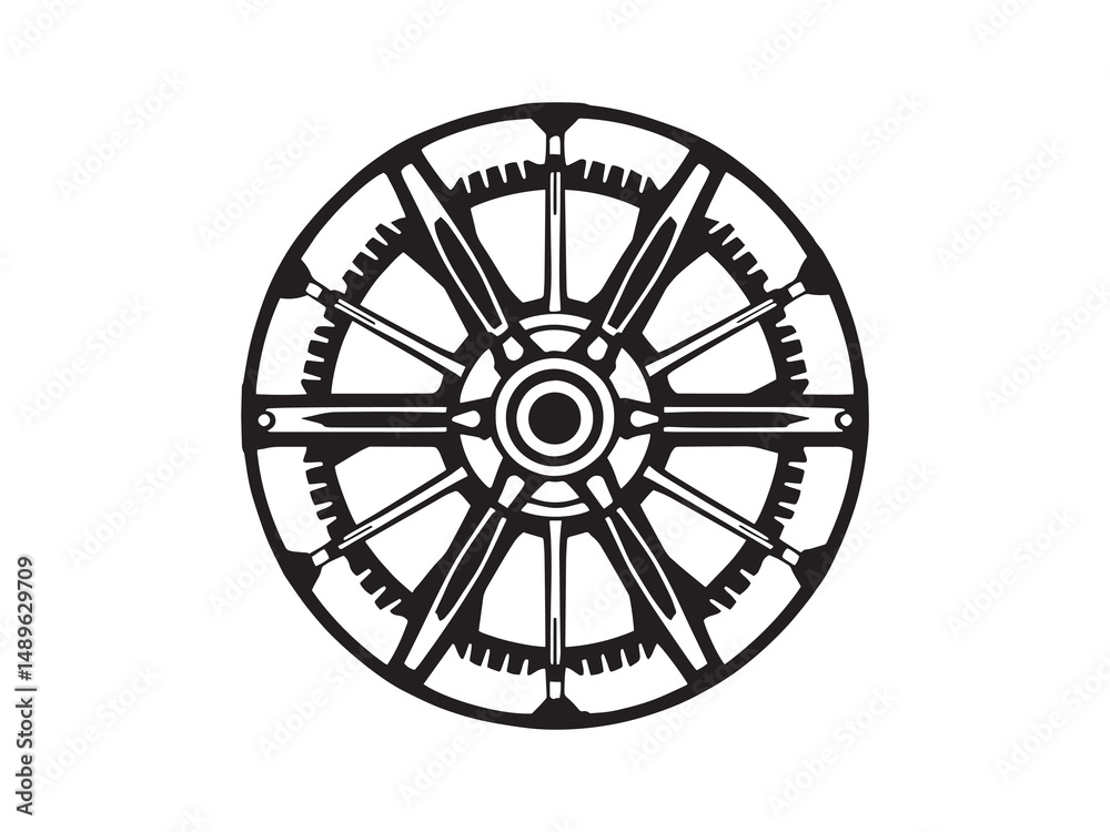 Fototapeta premium Core Wheel vector line art