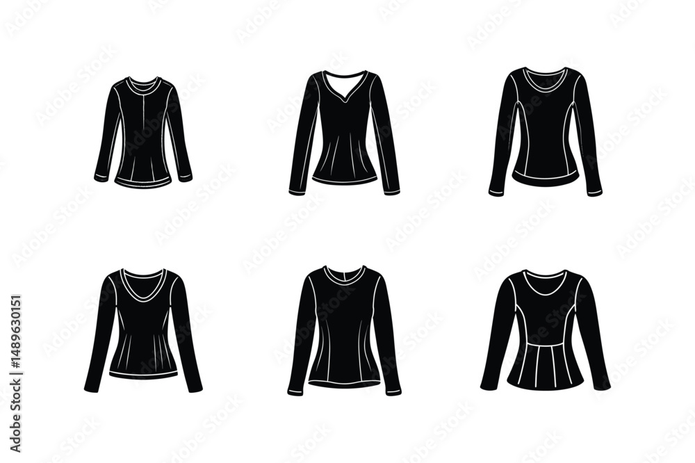 long sleeve top sketch icon silhouette vector illustration long sleeve top sketch icon silhouette vector illustration