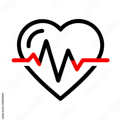 Heartbeat Icon Representing Cardiovascular Health and Vital Signs