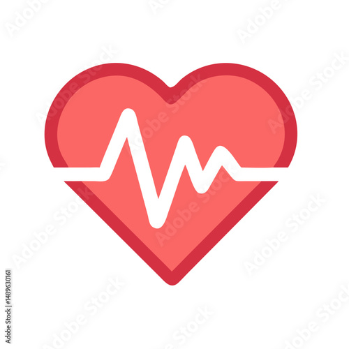 Heartbeat Icon Representing Cardiovascular Health and Vital Signs