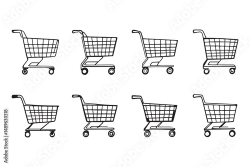 Shopping Cart line art