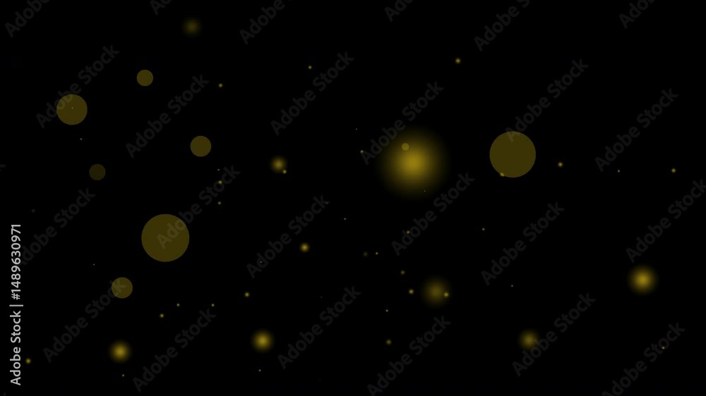 gold glowing particles floating on dark transparent alpha background perfect for luxury events wedding celebration new year template festive motion graphics and glamorous design projects