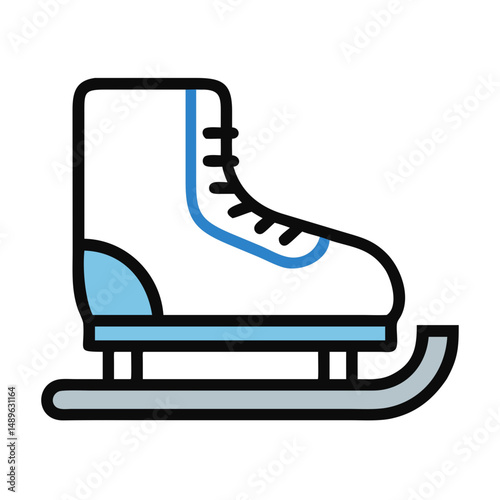 Ice Skates Icon Representing Figure Skating and Winter Sport