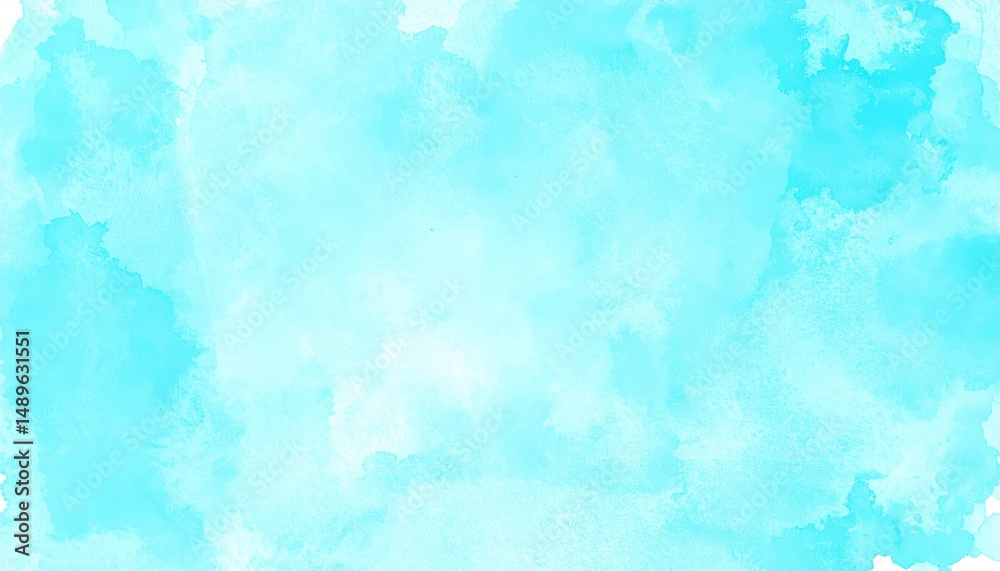 Obraz premium Aqua Blue Watercolor Abstract Background