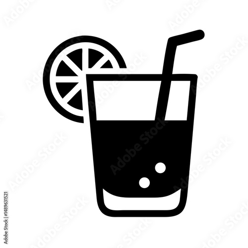 Juice Glass Icon Representing Healthy Beverage and Refreshing Drink