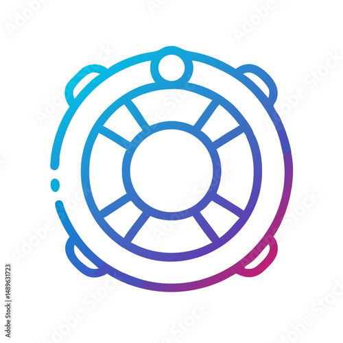 Lifesaver Ring Icon Representing Safety and Emergency Water Rescue