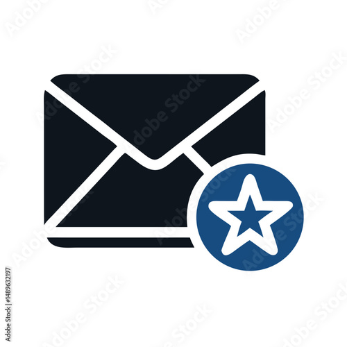 Mail with Star Icon Representing Email Feedback and Important Message Highlight