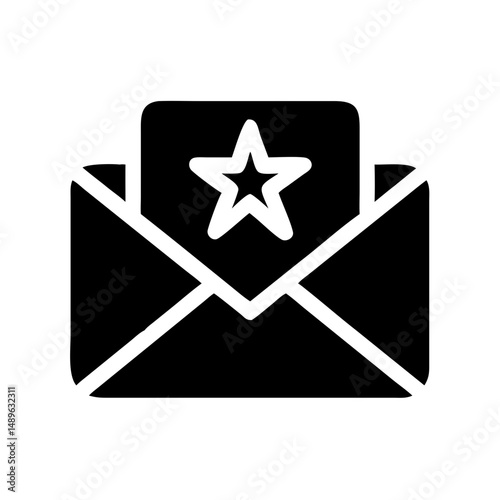 Mail with Star Icon Representing Email Feedback and Important Message Highlight