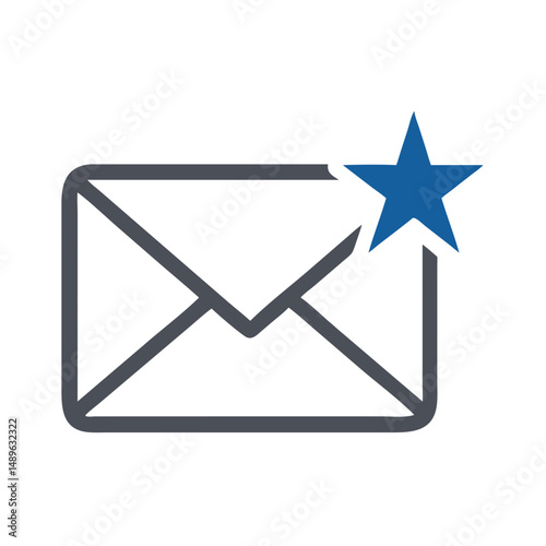Mail with Star Icon Representing Email Feedback and Important Message Highlight