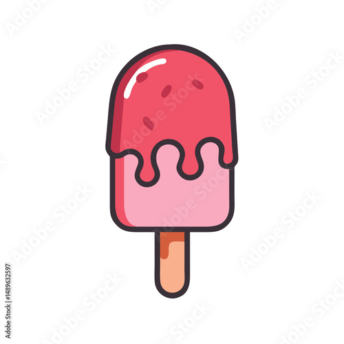 Melting Ice Cream Icon Representing Hot Weather and Dessert Spoilage