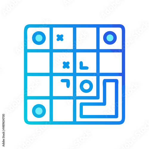 Puzzle Grid Icon Representing Logical Arrangement and Problem Solving Structure