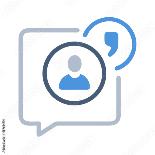 Quotation Mark Icon Representing Speech, Dialogue, and Text Highlight