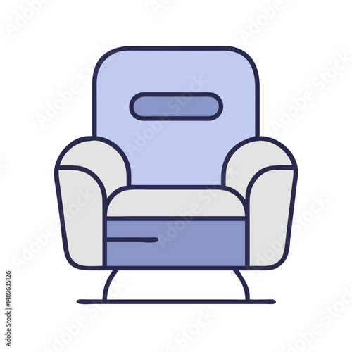 Recliner Chair Icon Representing Lounge Seating and Home Comfort Furniture