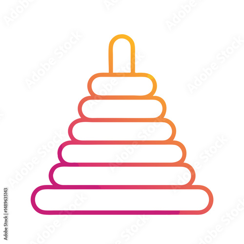 Ring Stacker Icon Representing Early Childhood Toy and Learning Activity
