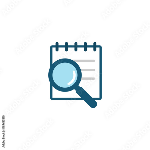 Magnifying Glass and Notepad Icon
