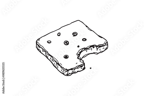 Square crackers line art 