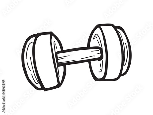 Dumbbells vector line art