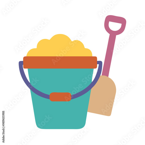 Sand Bucket Icon Representing Beach Toy and Outdoor Play