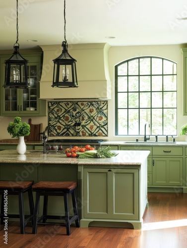 A beautifully designed and modern kitchen shows a modern style
