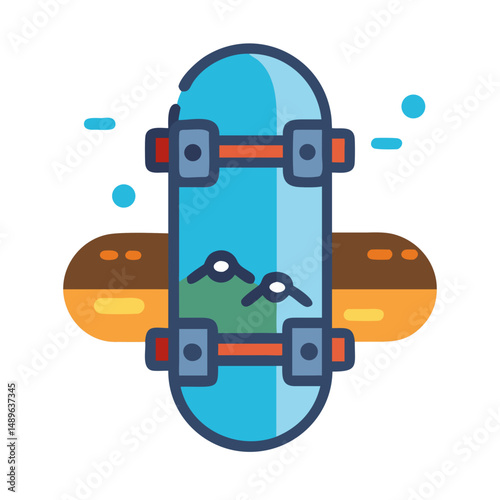 Skateboard Icon Representing Street Sport and Outdoor Recreation