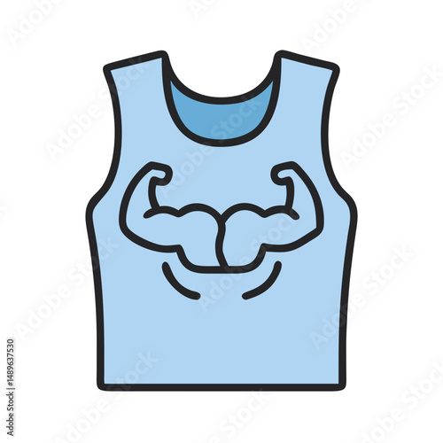 Sleeveless Muscle Shirt Icon Representing Bodybuilding and Fitness Apparel