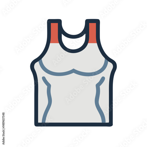 Sleeveless Muscle Shirt Icon Representing Bodybuilding and Fitness Apparel