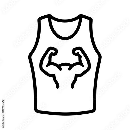 Sleeveless Muscle Shirt Icon Representing Bodybuilding and Fitness Apparel