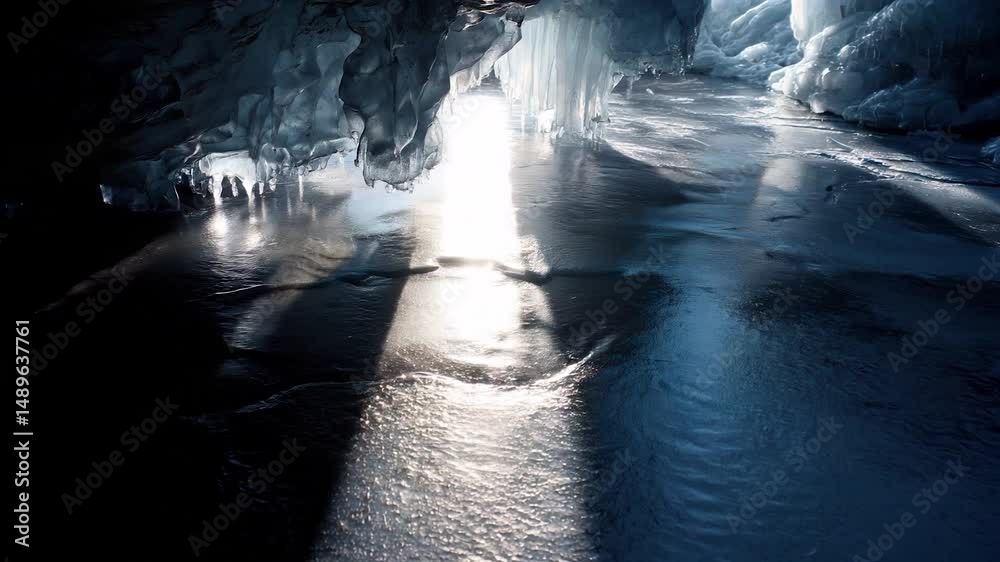 Exploring the breathtaking beauty of icy cave formations and shimmering frozen reflections